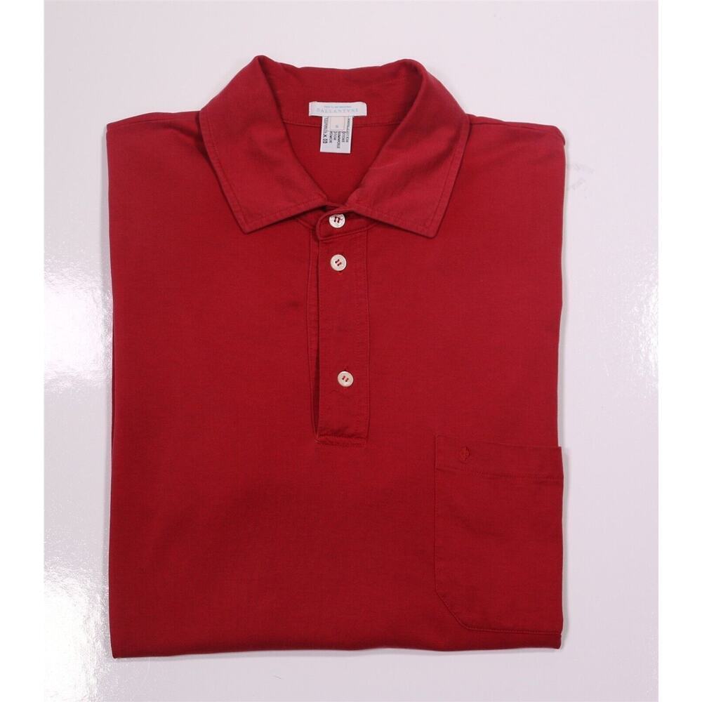 Ballantyne Solid Red Cotton Polo Shirt Men's Medium
